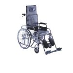 Steel Reclining Commode Wheelchair